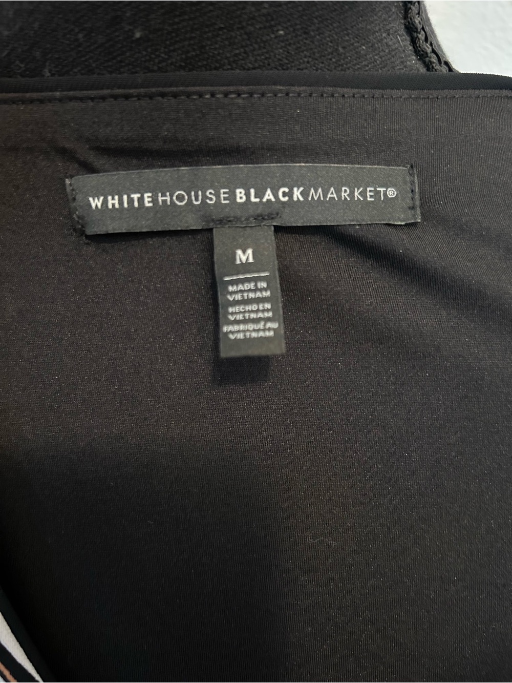 White House Black Market Black Striped Faux Wrap Dress M - Picture 5 of 5